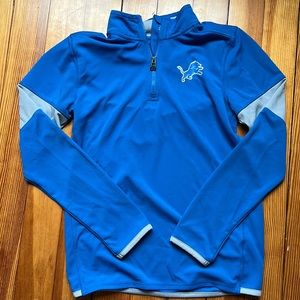 Worn once-like new! 14/16 boys DETROIT LIONS HALF ZIP